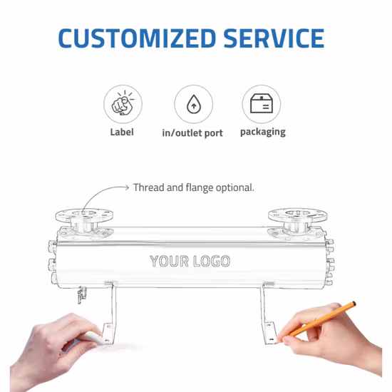 Agua Topone 165 Вт 36 галлонов в минуту Ozonfreier 254 нм УФ-стерилизатор для бассейна с сигнализацией