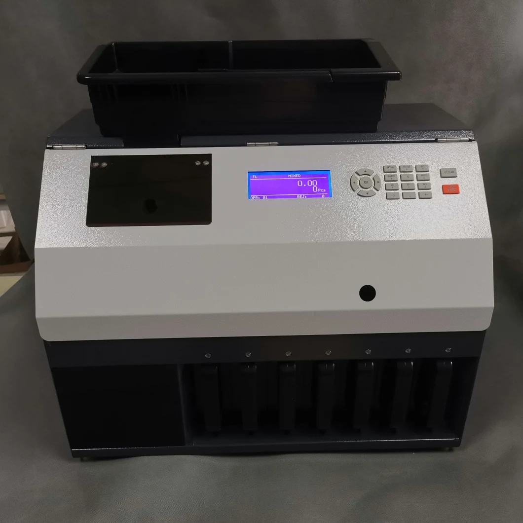 6+1 Professional and Good Quality Coin Sorter High Speed Coin Counter, Sorter, Coin Counting and Sorting Machine, Coin Sorting Machine